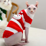 PetHaven.comHairless Cat Warm Sweater Pet Cat ClothesHairless Cat Warm Sweater Pet Cat ClothesProduct information:


 Material: Wool
 
 Product category: sweater
 
 Applicable gender: general
 
 Color: light green stripes-handmade sweaters, light purple strip0