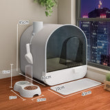 PetHaven.comToilet Cat Litter Box Closed Type Odor IsolationToilet Cat Litter Box Closed Type Odor IsolationProduct Details:
 
 Material: PVC
 
 Pattern: plain
 
 Type: cat litter box
 
 Shape:
 
 1 Style: [Smoke and Rain Ash] Fully enclosed bamboo charcoal deodorant cat wLitter box