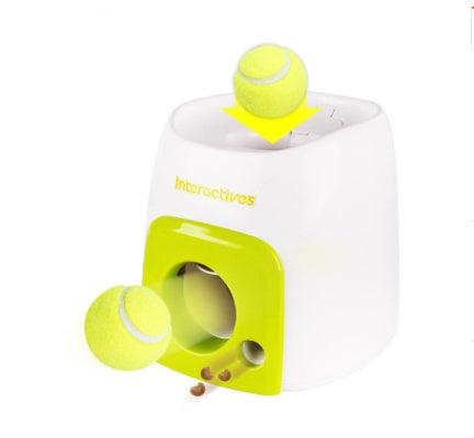 PetHaven.comSmart Pet Feeder Tennis Ball Missing Device Throwing Reward MachineSmart Pet Feeder Tennis Ball Missing Device Throwing Reward MachineOverview:
 
 
 1. This is a good helper to train your dogs.
 
 --Training your dog to put the ball into the machine
 
 --Wait for the ball roll out along the track (bowls