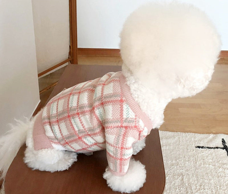 PetHaven.comWinter Pet Knitting Sweater BomeiAutumn And Winter Pet Knitting Sweater BomeiProduct information:
 
 
 Material: knitted
 
 Color: blue (excluding small bags), black squares, pink squares, blue dots, gray dots, red dots, rice double pockets, 0