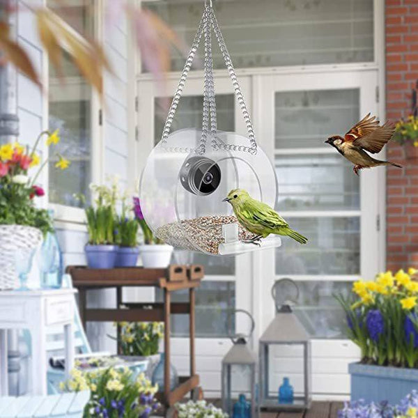 PetHaven.comPet Smart Feeder Outdoor Real-time MonitoringPet Smart Feeder Outdoor Real-time Monitoring With HD CameraProduct information:
 
 Color: transparent
 
 Specifications: round, triangle, house type
 
 Applicable object: Birds
 
 Packing List: white box packaging
 
 Categor0