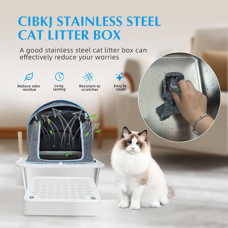 PetHaven.comCloth Cover Type Cat Litter Boxfully Enclosed Anti-splash EasyCloth Cover Type Cat Litter Box,fully Enclosed, Anti-splash, Easy To C【STURDY AND DURABLE】 Enclosed metal litter box design prevents litter from scattering outside the box,ensure that even the most enthusiastic diggers won't make a mesLitter box