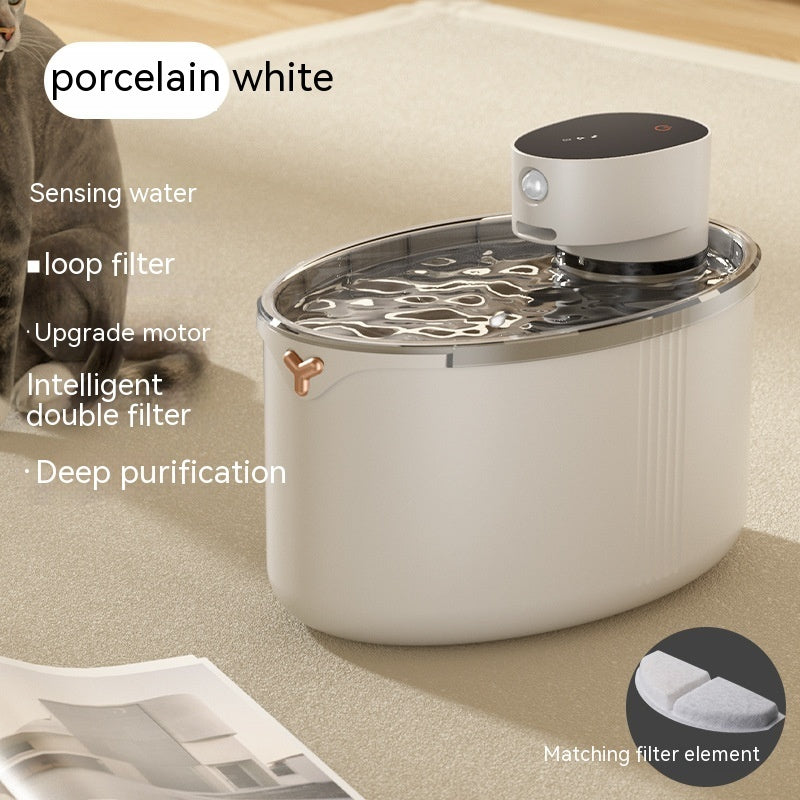 PetHaven.comPet Wireless Smart Cat Mute Water DispenserPet Wireless Smart Cat Mute Water DispenserProduct information:
 
 Color: porcelain white [lithium battery 4000 safety], dark blue [lithium battery 4000 safety], filter element [6 pieces]]
 
 Specification: WFeeder