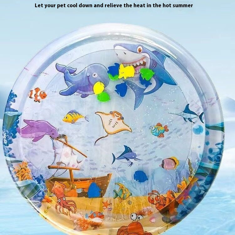 PetHaven.comSummer Cooling Pet Water Bed Cushion Ice Pad Dog Sleeping Square MatSummer Cooling Pet Water Bed Cushion Ice Pad Dog Sleeping Square Mat FOverview:


 The enhanced thickness ensures water playmat durability and long-lasting use.
 
 This water playmat features a fish design that captures the attention o0