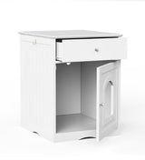 PetHaven.comWooden Pet HouseWooden Pet HouseProduct Information

 
 
 Product Type
 Cat Litter Box Enclosure
 
 
 Color
 White
 
 
 Material
 MDF
 
 
 Product Size
 18.9\' W x 20.9\' D x 25\' H
 
 
 Top WeightLitter box