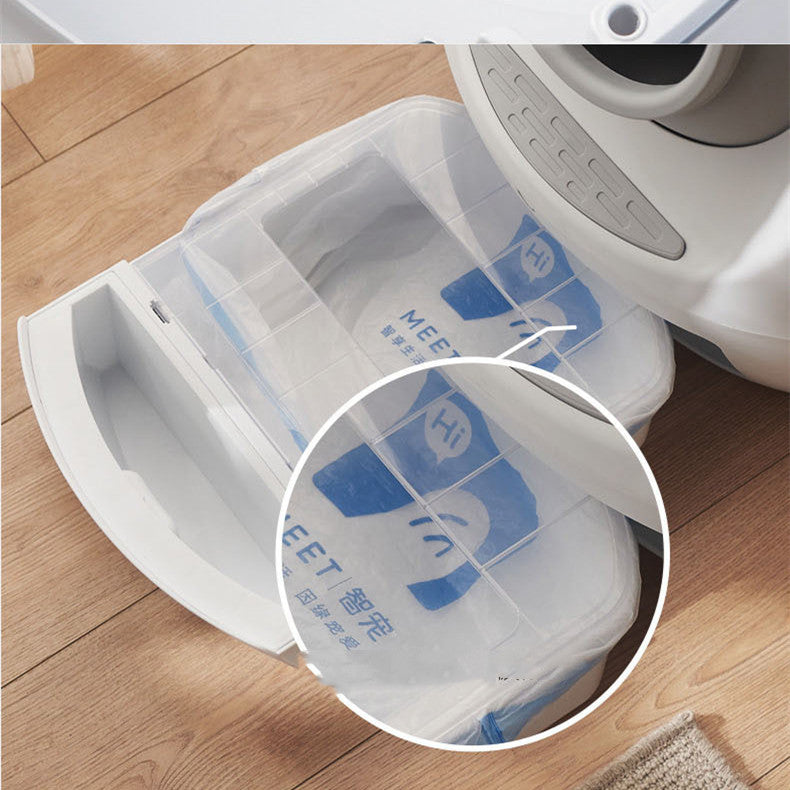 PetHaven.comElectric Fully Enclosed Smart Cat Litter BoxElectric Fully Enclosed Smart Cat Litter BoxProduct information :
 
 
 Category: cat litter box
 
 Material: plastic
 
 Specifications: new upgraded version of gray (wifi models), two new upgraded versions of Litter box