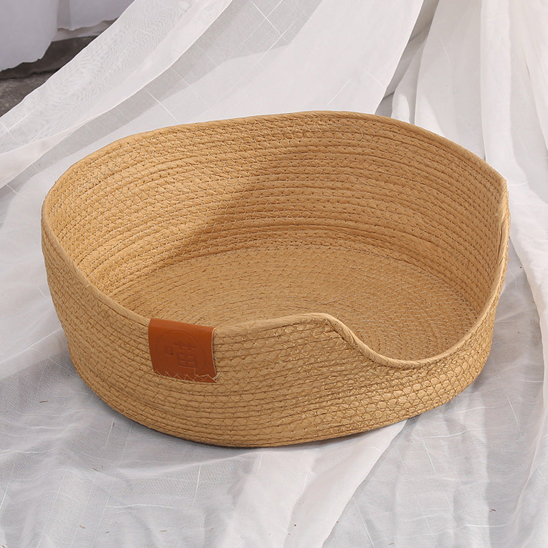 PetHaven.comSimple Wind Rattan Cat Nest Hand-woven Nest Universal Cat Scratching BoardSimple Wind Rattan Cat Nest, Hand-woven Nest, Universal Cat ScratchingModel            diameter                          height                                 recommended weight
S                       32cm                            Litter box