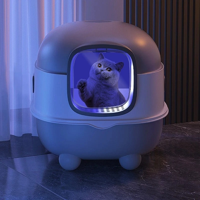 PetHaven.comLitter Box Fully Enclosed Oversized UV SterilizationLitter Box Fully Enclosed Oversized UV SterilizationProduct information:
 
 Specification: Large cat litter box
 
 Target audience: Cats
 
 Material: PP
 
 Colors: Starry Sky Grey Basic Deodorization, Roland Purple BaLitter box