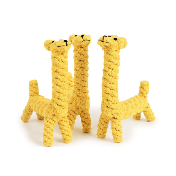 PetHaven.comSmall Dogs Cleaning Teeth Puppy Dog Rope Knot Ball Toy Playing Animals Dogs Toys PetsGiraffe Bite Resistant Pet Dog Chew Toys For Small Dogs Cleaning Teeth4