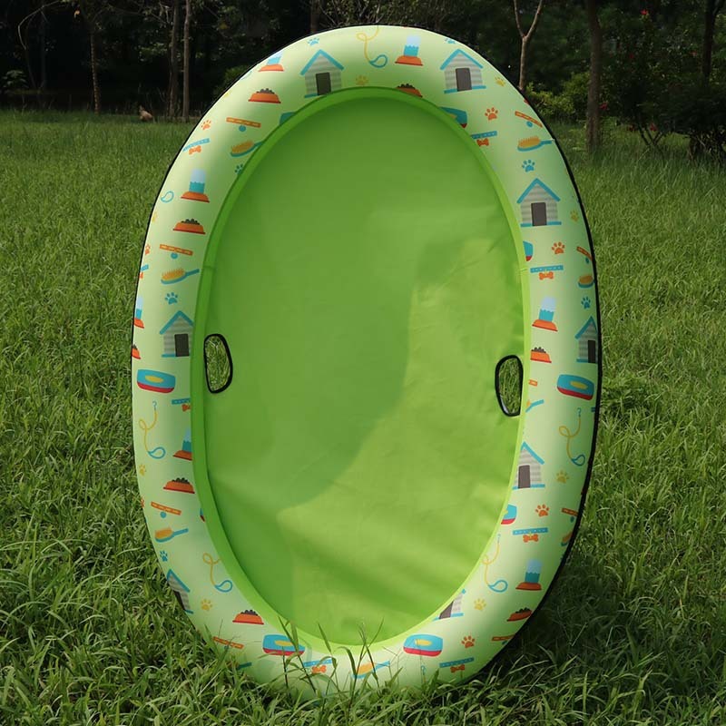 PetHaven.comDog Swimming Pool Inflatable Hammock Pets Pool Floating Bed Spring Summer Swimming RingDog Swimming Pool Inflatable Hammock Pets Pool Floating Bed Spring SumFeatures:
 


 1、Ideal for dogs: This puppy pool floats for dogs and other pets to move in the water and can support weights up to 40kg.
 
 2、Safety design: the inne0