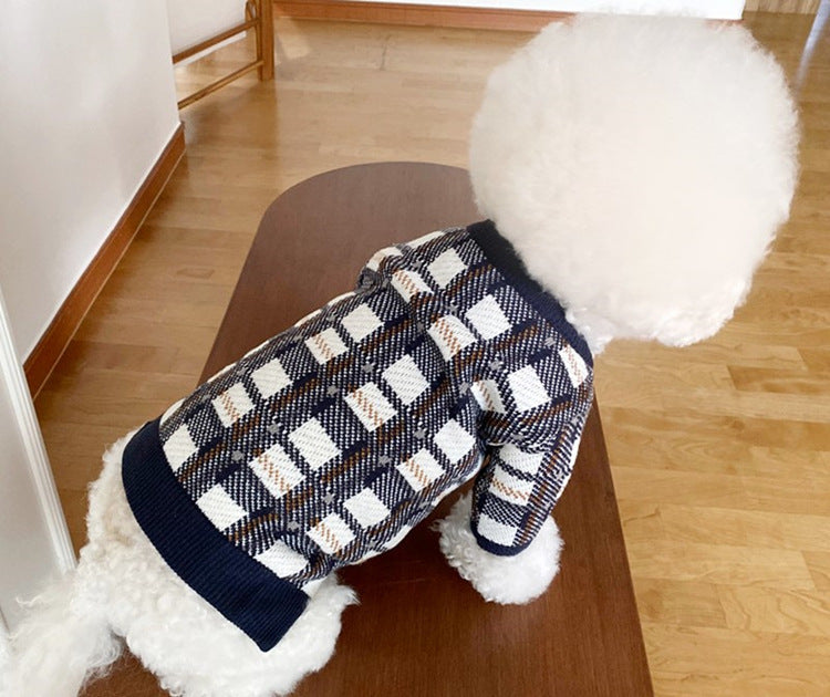 PetHaven.comWinter Pet Knitting Sweater BomeiAutumn And Winter Pet Knitting Sweater BomeiProduct information:
 
 
 Material: knitted
 
 Color: blue (excluding small bags), black squares, pink squares, blue dots, gray dots, red dots, rice double pockets, 0