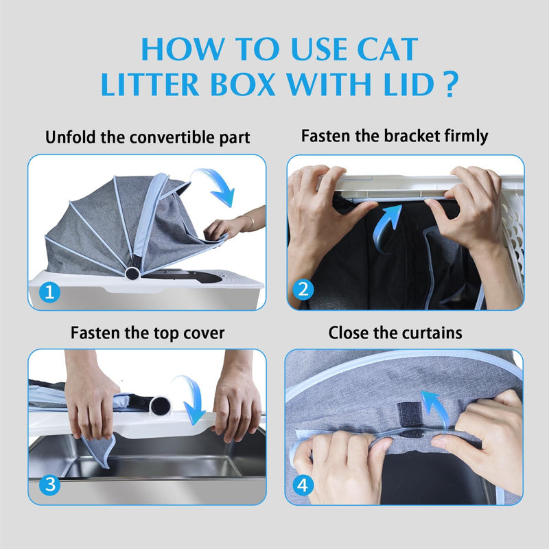 PetHaven.comCloth Cover Type Cat Litter Boxfully Enclosed Anti-splash EasyCloth Cover Type Cat Litter Box,fully Enclosed, Anti-splash, Easy To C【STURDY AND DURABLE】 Enclosed metal litter box design prevents litter from scattering outside the box,ensure that even the most enthusiastic diggers won't make a mesLitter box