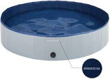 PetHaven.comFoldable Pet Pool Swimming Pool Paddling Pool ThickenedFoldable Pet Pool Swimming Pool Paddling Pool Thickened Non-slip DensiProduct information:
 
 Color: gray/blue
 
 Material: PVC
 
 Specification: 120cm,160cm


Packing list: 

Pet pool*1pc+Zipper bag*1pc


Product Image:0