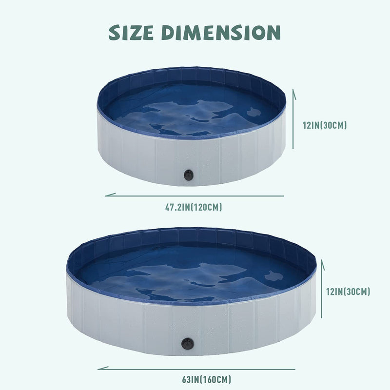 PetHaven.comFoldable Pet Pool Swimming Pool Paddling Pool ThickenedFoldable Pet Pool Swimming Pool Paddling Pool Thickened Non-slip DensiProduct information:
 
 Color: gray/blue
 
 Material: PVC
 
 Specification: 120cm,160cm


Packing list: 

Pet pool*1pc+Zipper bag*1pc


Product Image:0