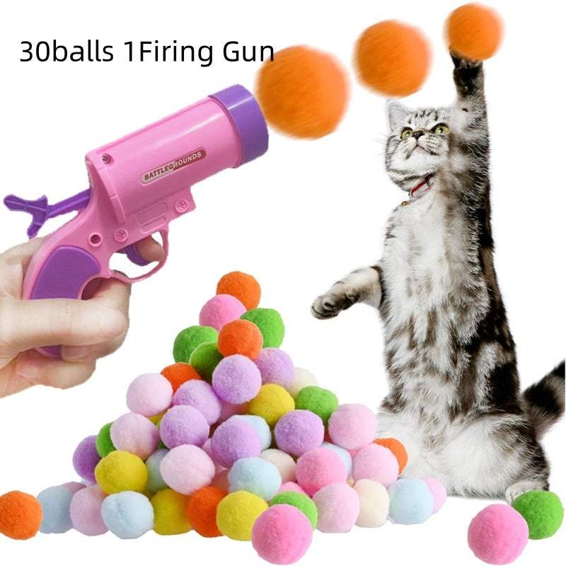 PetHaven.comCat Toy Pompons Gun Mute BallCat Toy Pompons Gun Mute BallCat Toy Pompons Gun Mute Ball is the perfect interactive toy for your feline friend. Designed for endless fun, this Cat Toy Pompons Gun Mute Ball features soft, coloaccessories