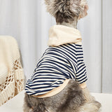 PetHaven.comPet Striped Sweater Dog Fashion Hooded ClothesPet Striped Sweater Dog Fashion Hooded ClothesProduct information:
 


 Material: Polyester
 
 Product category: Two-legged clothes T
 
 Application: Pet


 


 Size Information:
 
 Size: XS, S, M, L, XL


 
 
 clothes
