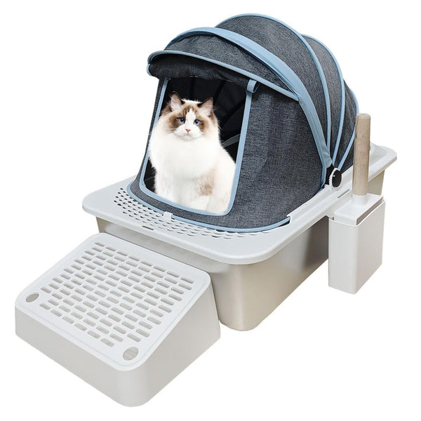 PetHaven.comCloth Cover Type Cat Litter Boxfully Enclosed Anti-splash EasyCloth Cover Type Cat Litter Box,fully Enclosed, Anti-splash, Easy To C【STURDY AND DURABLE】 Enclosed metal litter box design prevents litter from scattering outside the box,ensure that even the most enthusiastic diggers won't make a mesLitter box