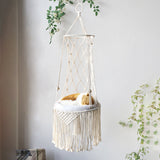 PetHaven.comMacramé Hanging Pet Bed Cat HammockMacramé Hanging Pet Bed Cat HammockMacramé Hanging Pet Bed Cat HammockGive your furry friend the comfort they deserve with this elegant Macramé Hanging Pet Bed Cat Hammock. Handcrafted with durable coaccessories