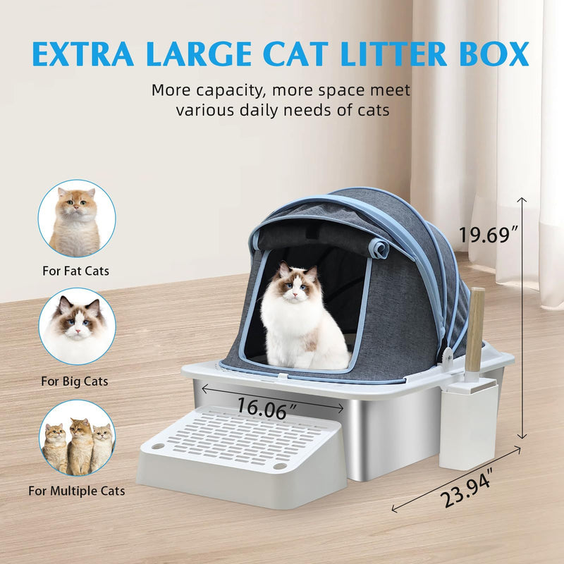 PetHaven.comCloth Cover Type Cat Litter Boxfully Enclosed Anti-splash EasyCloth Cover Type Cat Litter Box,fully Enclosed, Anti-splash, Easy To C【STURDY AND DURABLE】 Enclosed metal litter box design prevents litter from scattering outside the box,ensure that even the most enthusiastic diggers won't make a mesLitter box